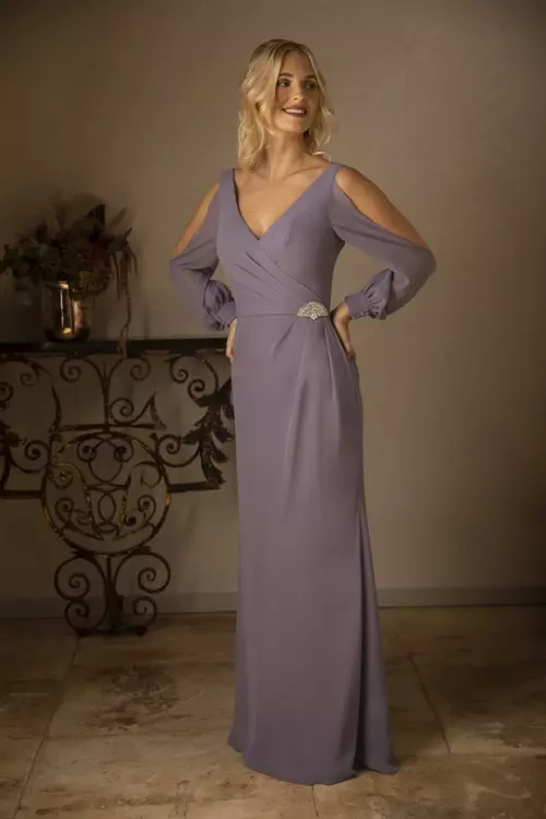 Parker Art Deco Dress with Modern Open Sleeves Luna by True Bride